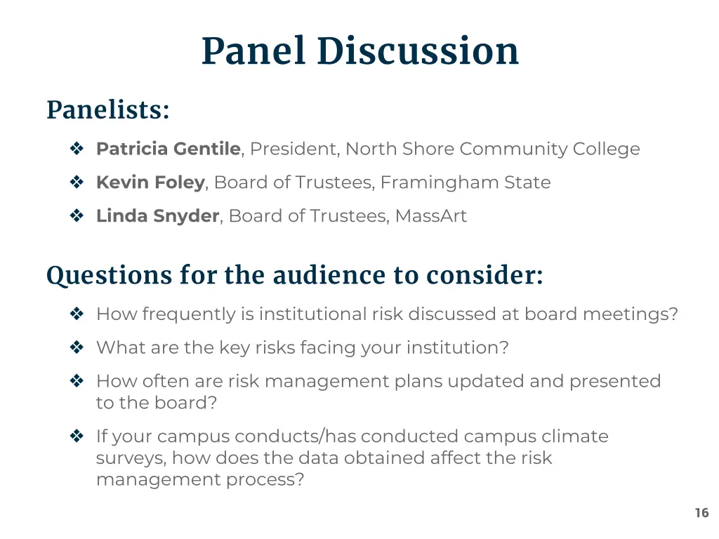 panel discussion