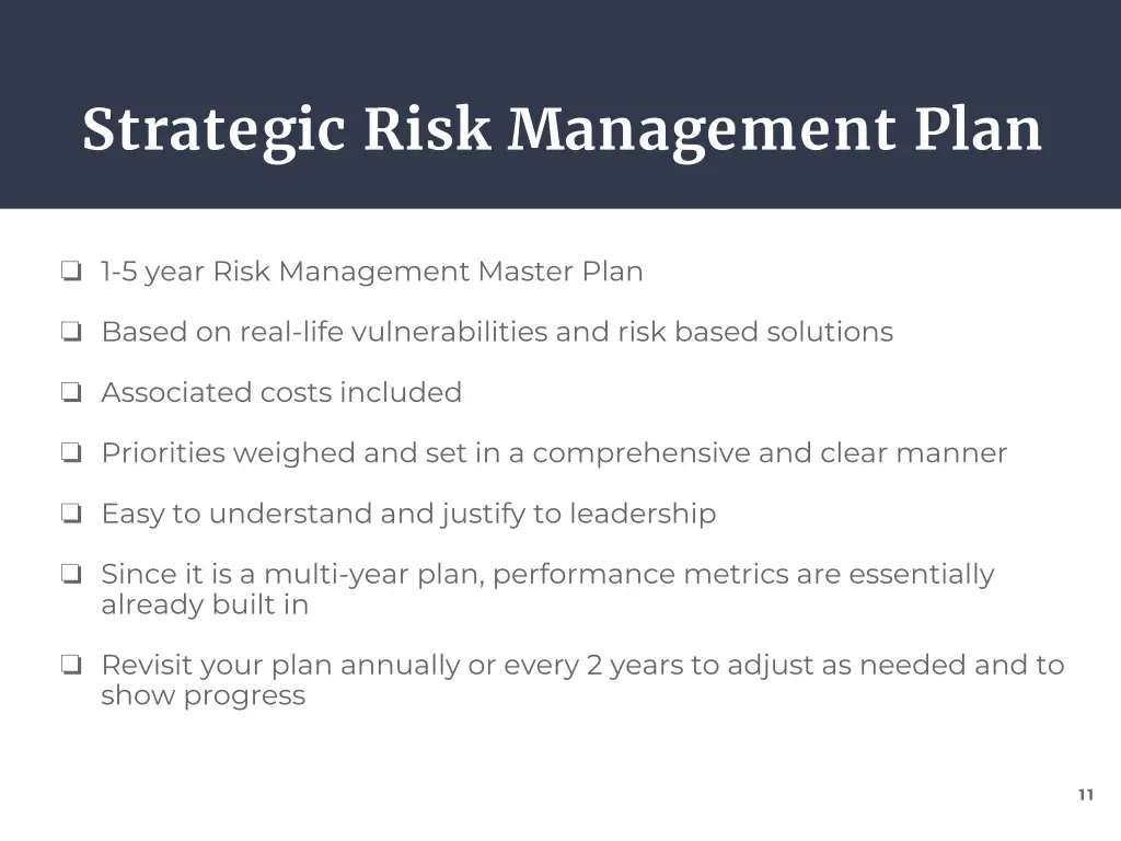 strategic risk management plan