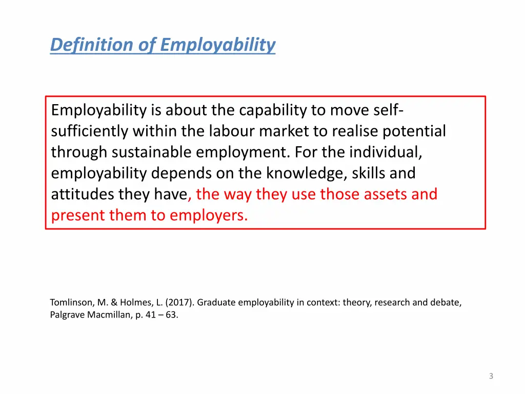 definition of employability