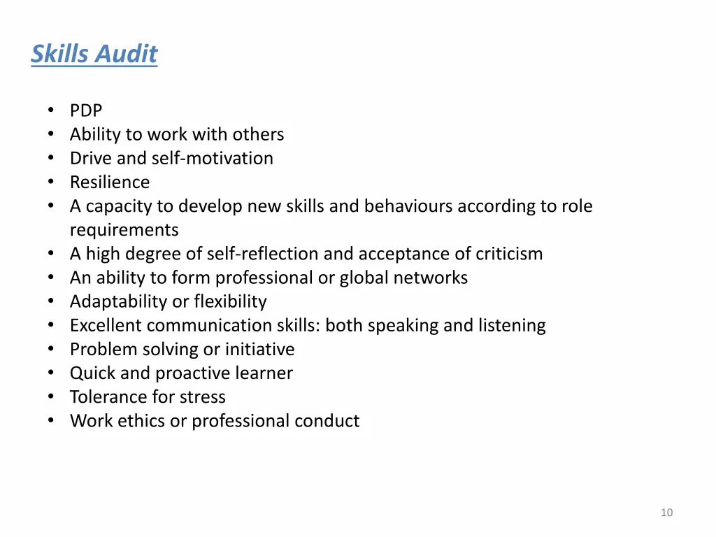 skills audit