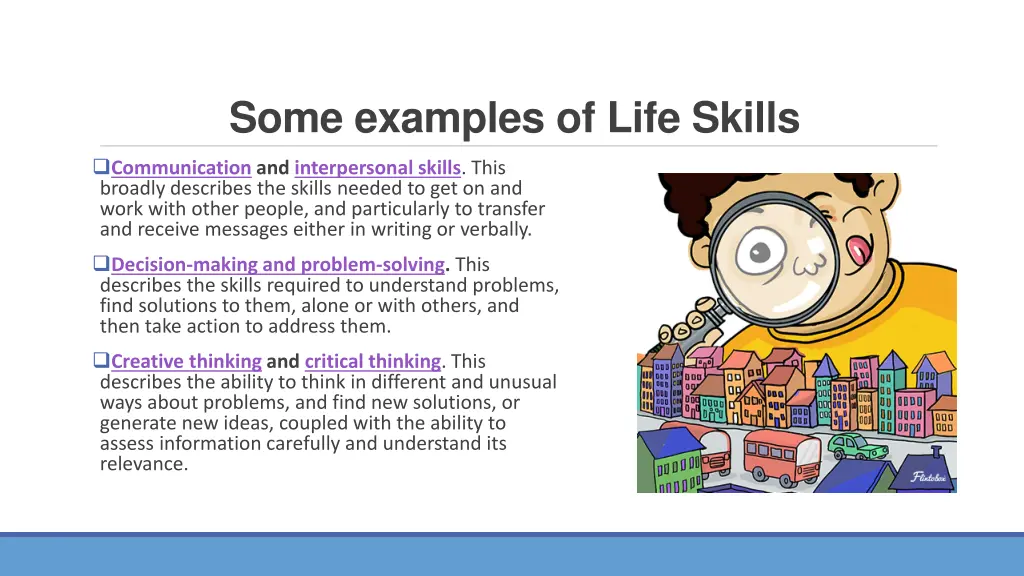 some examples of life skills