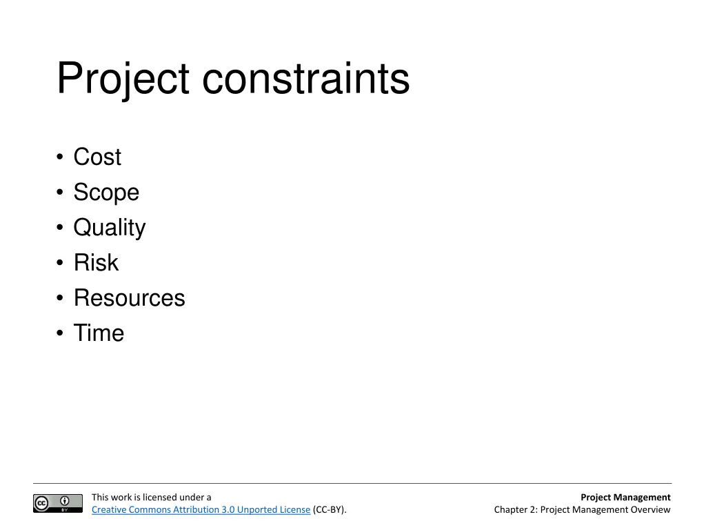 project constraints