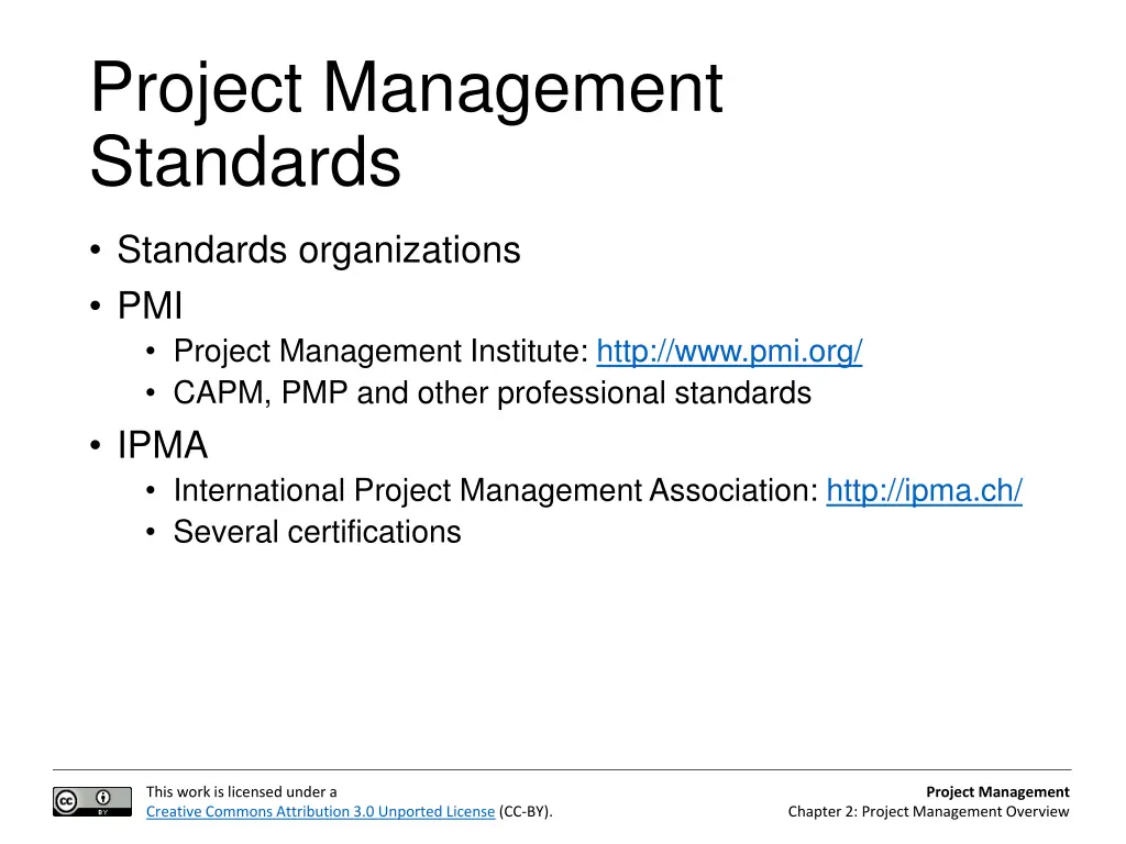 project management standards