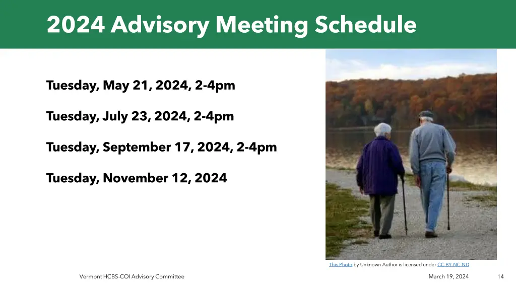 2024 advisory meeting schedule