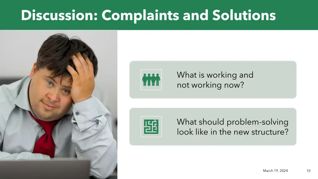 discussion complaints and solutions