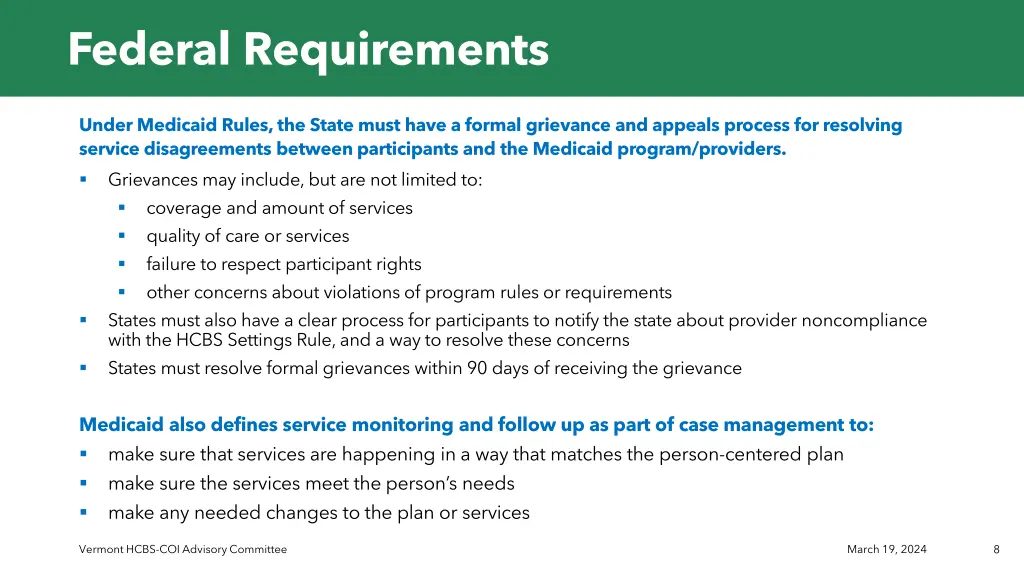 federal requirements