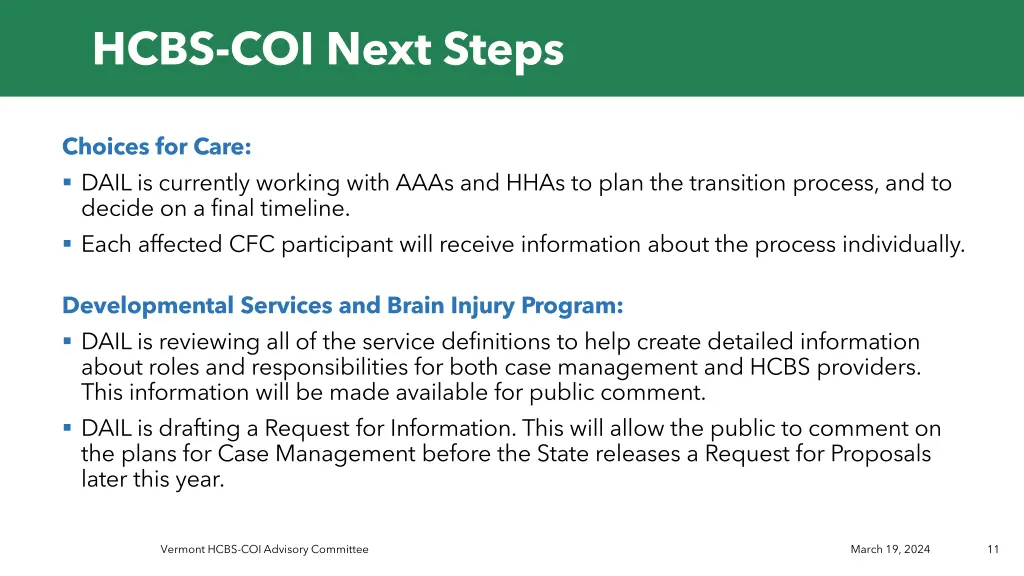 hcbs coi next steps