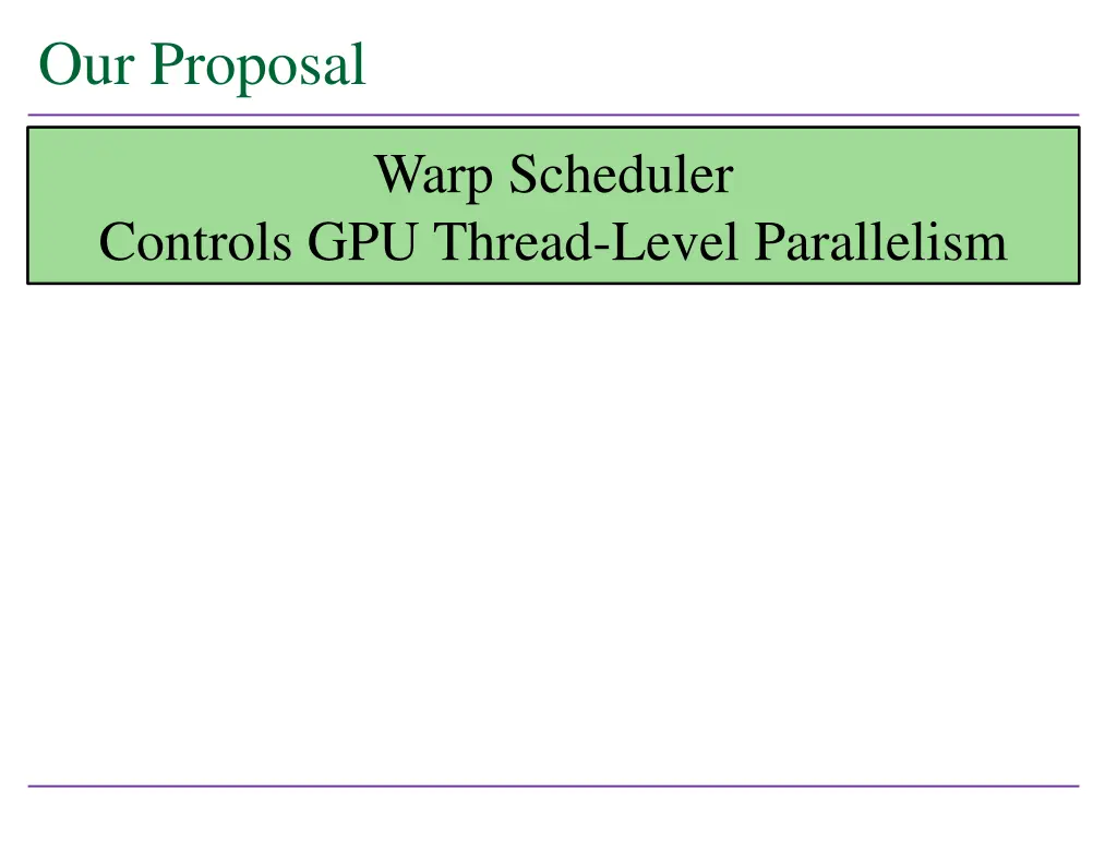 our proposal