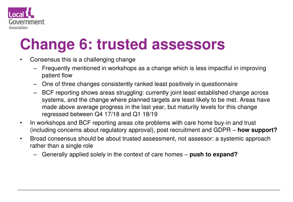 change 6 trusted assessors