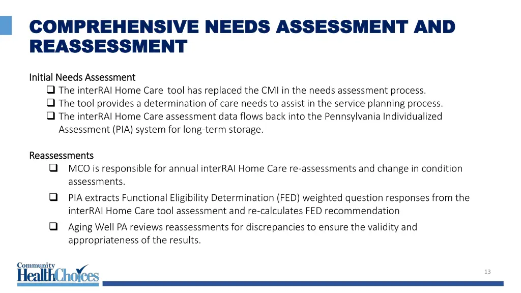comprehensive needs assessment and comprehensive