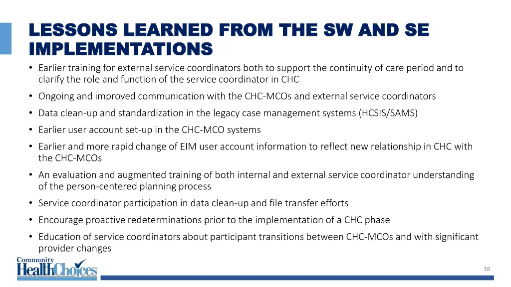 lessons learned from the sw and se lessons