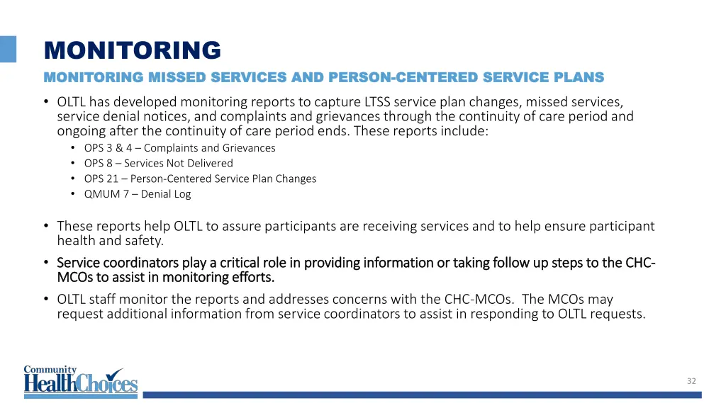monitoring monitoring missed services and person