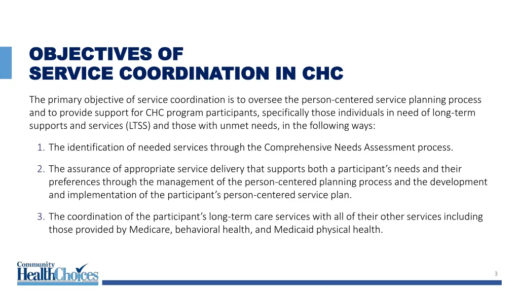 objectives of objectives of service coordination