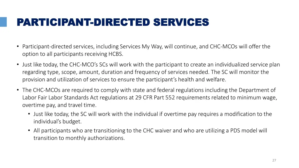 participant participant directed services