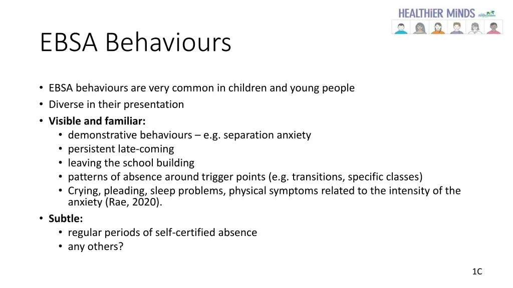 ebsa behaviours