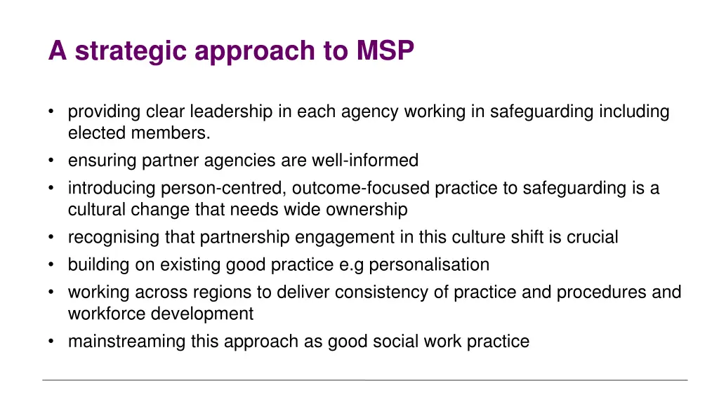 a strategic approach to msp