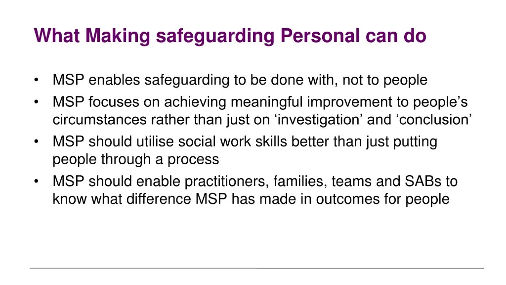 what making safeguarding personal can do