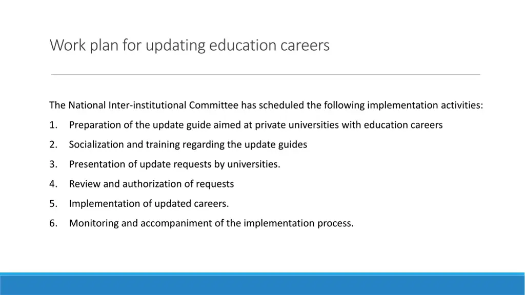 workplan forupdatingeducationcareers