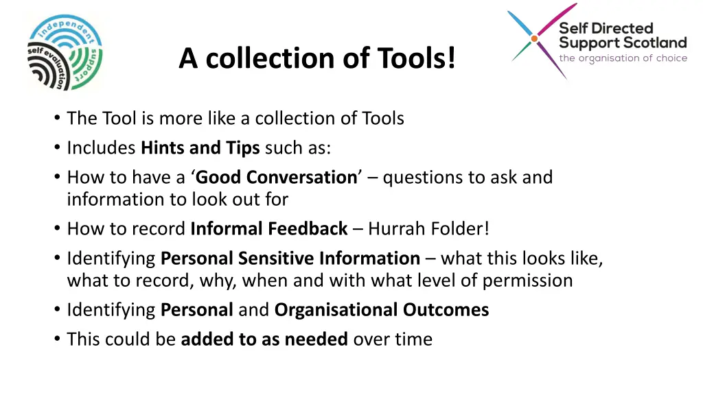 a collection of tools