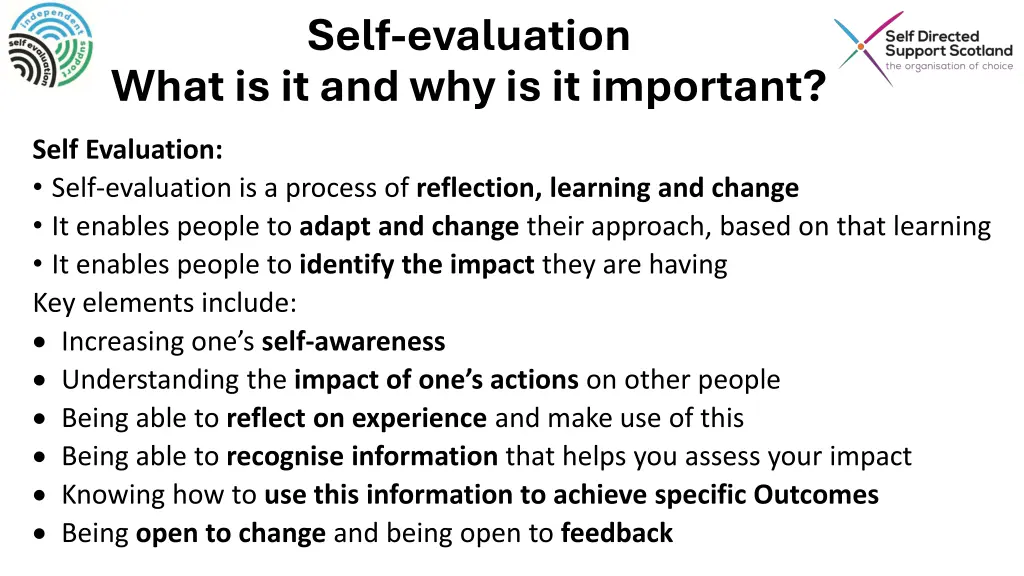 self evaluation
