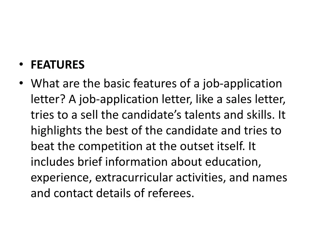 features what are the basic features