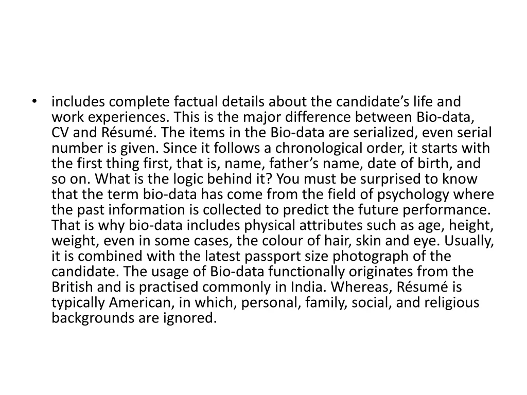 includes complete factual details about