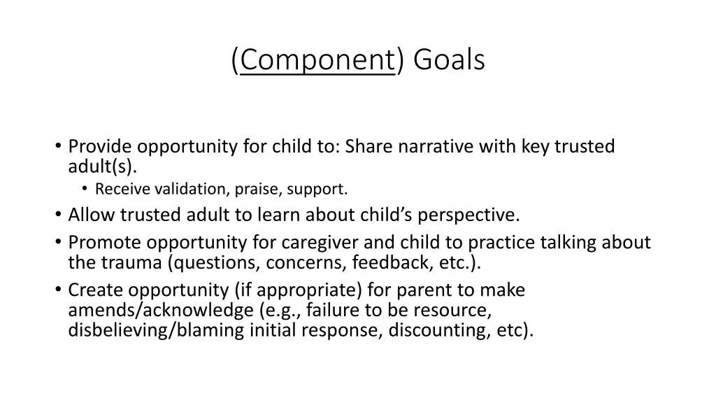 component goals 2