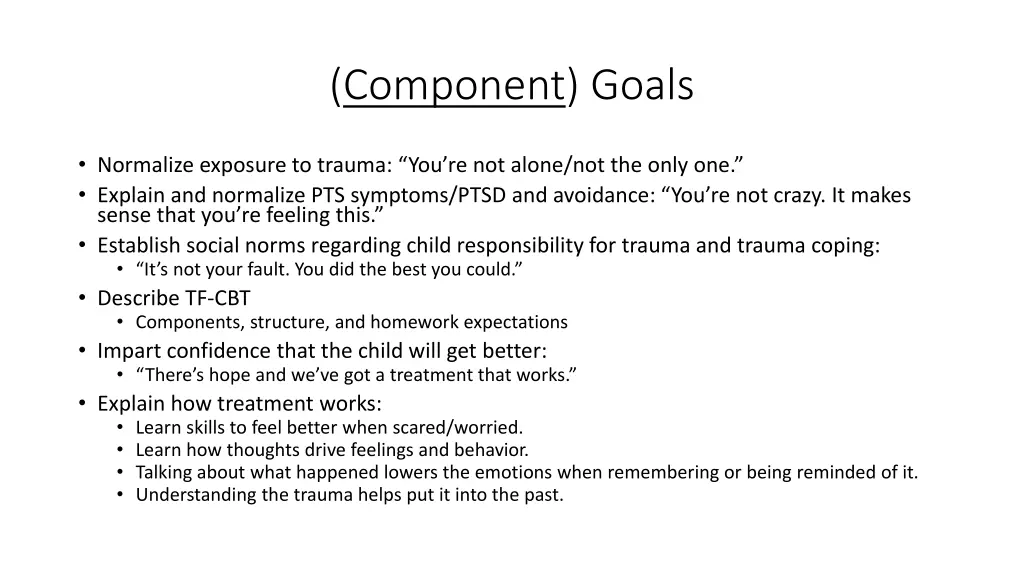 component goals 3