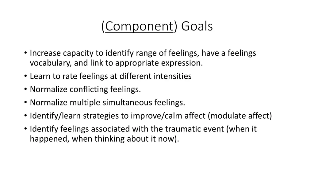 component goals 4
