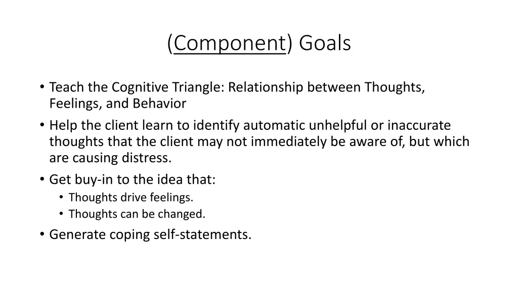 component goals 6
