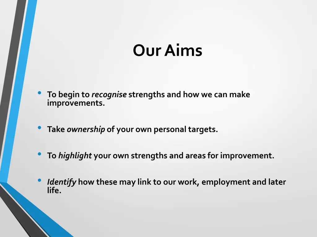our aims