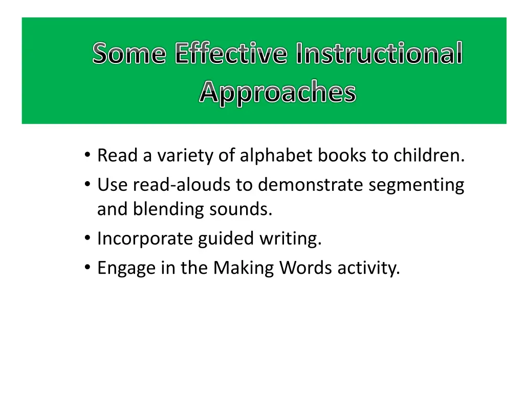 some effective instructional approaches