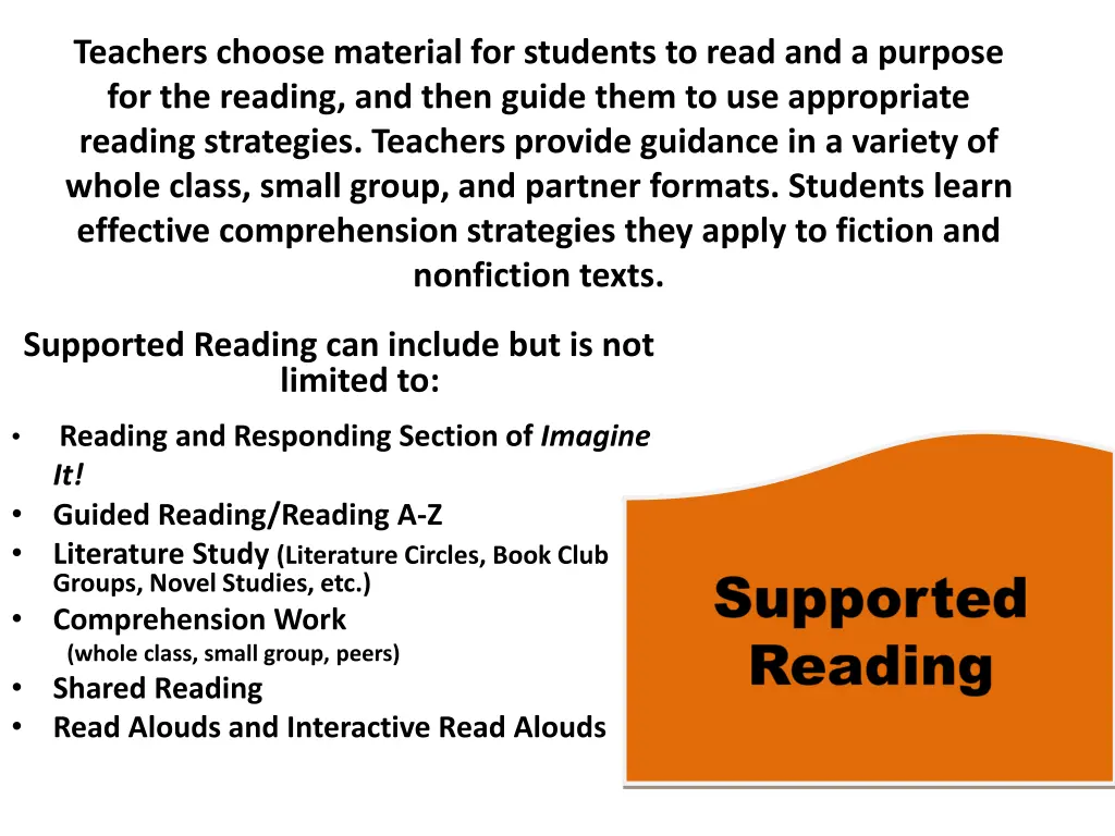 teachers choose material for students to read