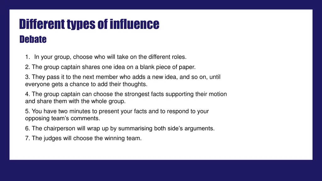 different types of influence 4