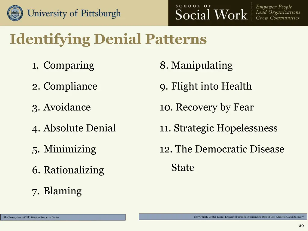 identifying denial patterns