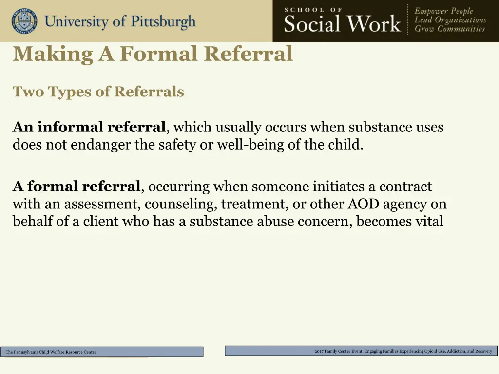 making a formal referral