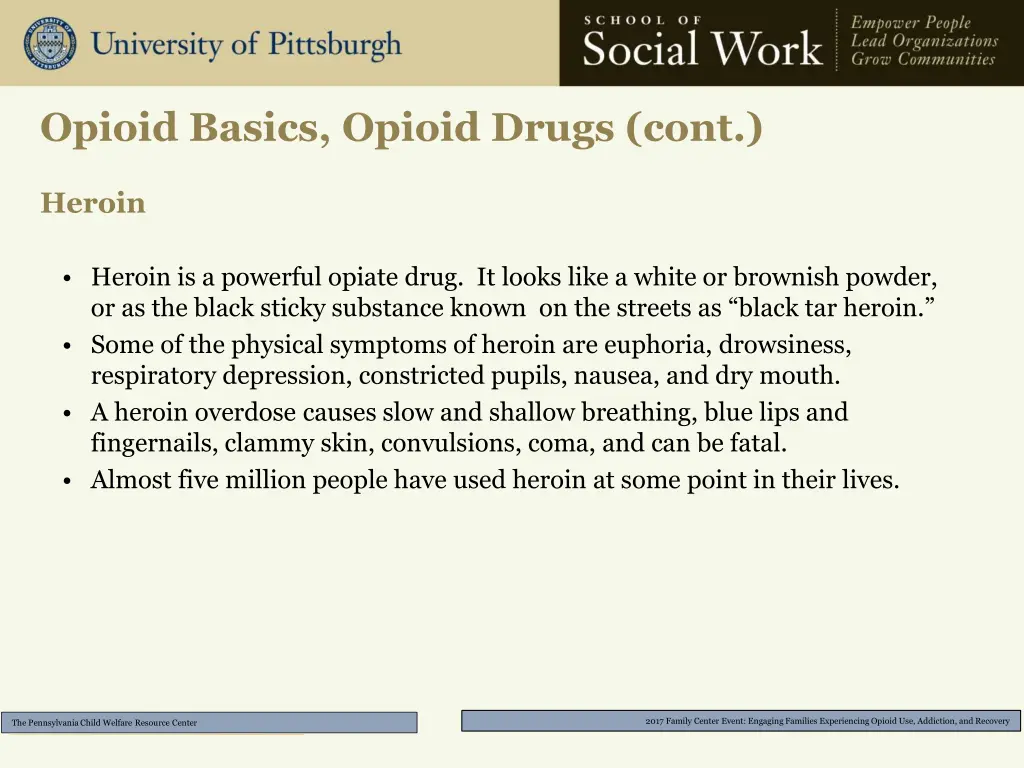 opioid basics opioid drugs cont