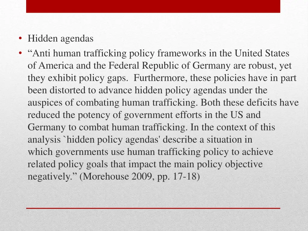 hidden agendas anti human trafficking policy