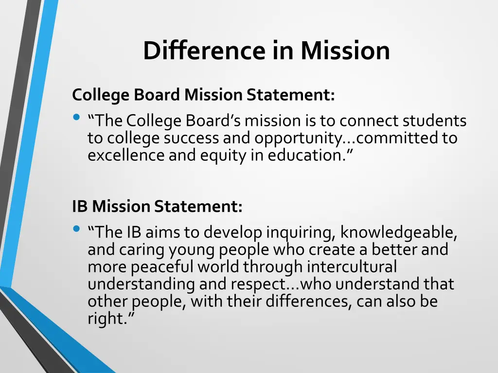 difference in mission