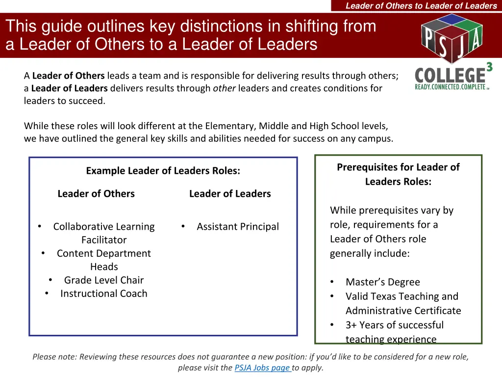 leader of others to leader of leaders 1