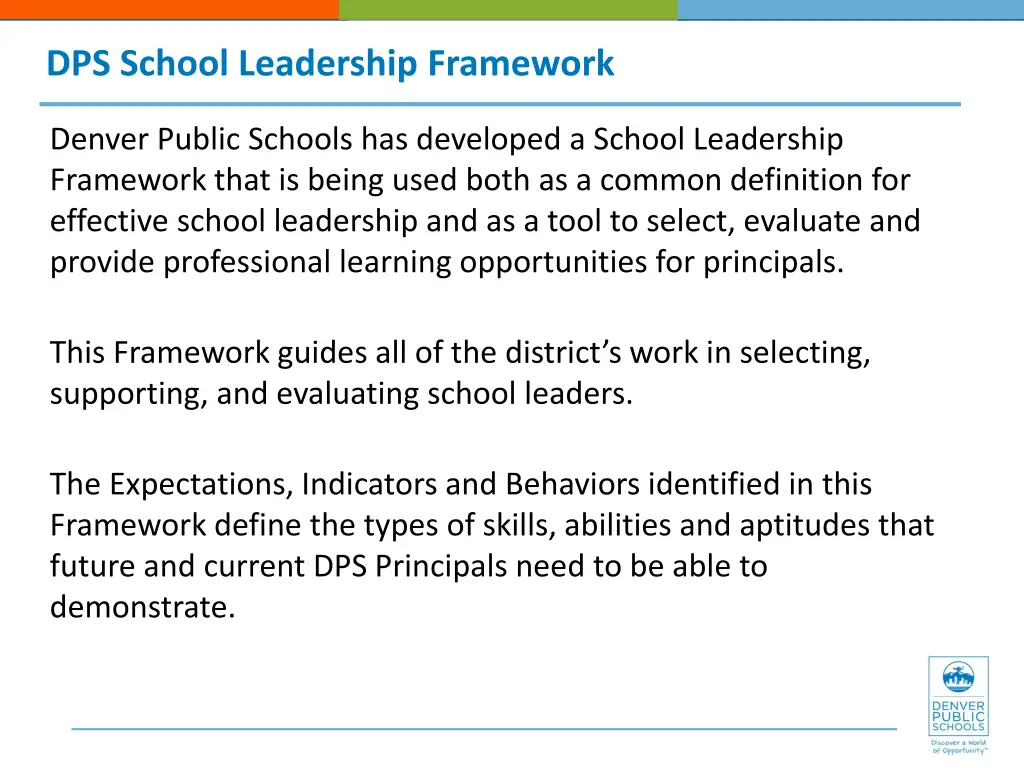 dps school leadership framework