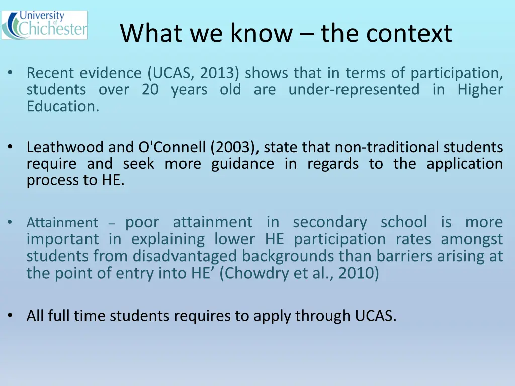 what we know the context
