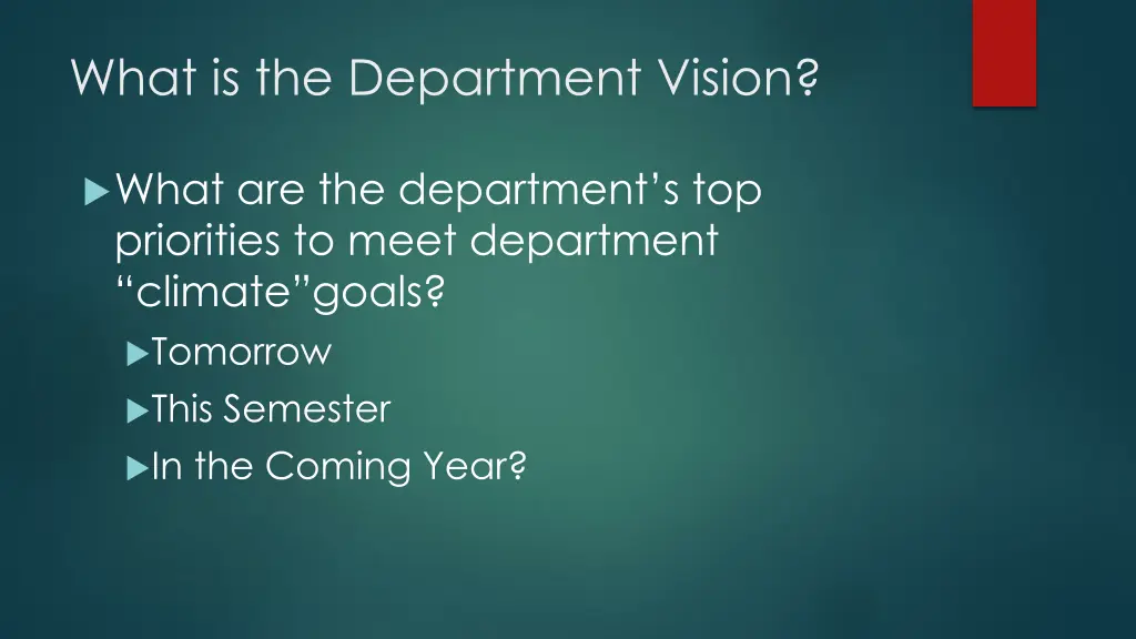 what is the department vision