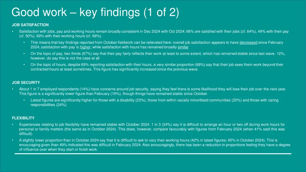 good work key findings 1 of 2