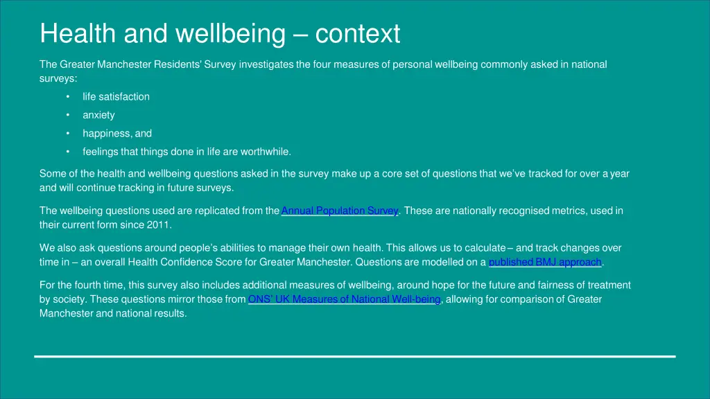 health and wellbeing context