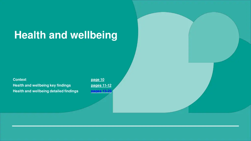 health and wellbeing