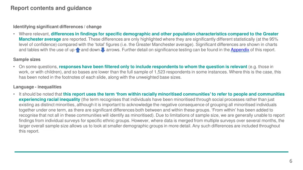 report contents and guidance