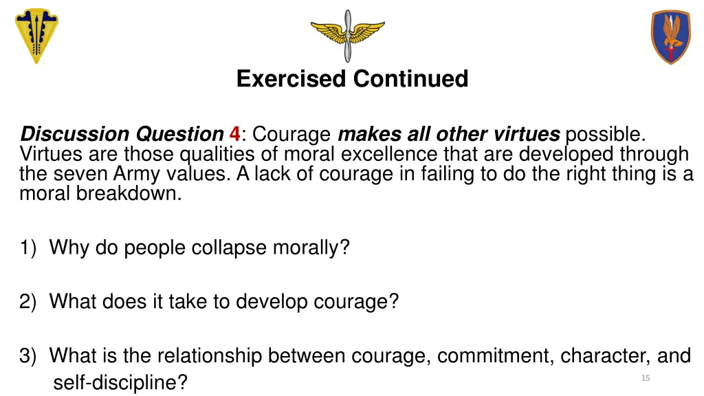 exercised continued