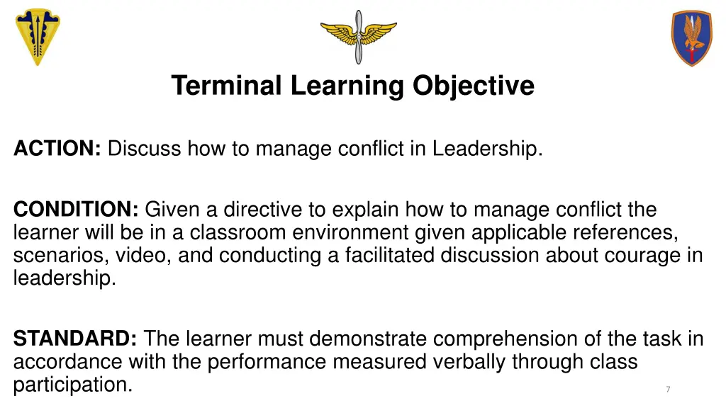 terminal learning objective