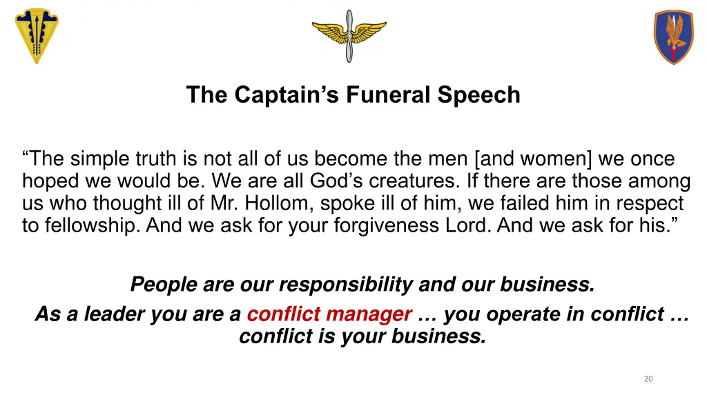the captain s funeral speech